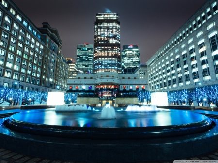 canary wharf at night - night, hotel, canary, lights