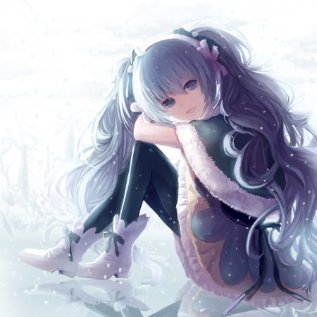 Yuki Miku - pretty, anime, vocaloid, twin tail, female, miku hatsune, twintail, hatsune miku, long hair, miku yuki, yuki, yuki miku, nice, twin tails, anime girl, twintails, beautiful, girl, beauty, lovely, sweet, miku, hatsune, vocaloids