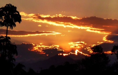 Sunset - golden clouds, sunset, nature, splendor, gold, sky