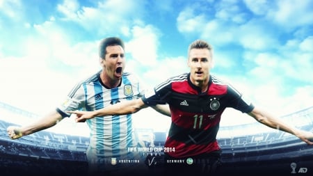 Final Match Football World Cup 2014 - sports, messi, final, soccer, argentina, player, sport, klose, abstract, game, stadium, football, world cup, germany