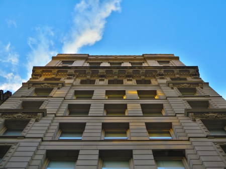 From the Street - clouds, perspective, looking up, Building, sky