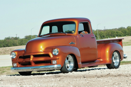 55 Chevy Truck - Bowtie, GM, Classic, Copper