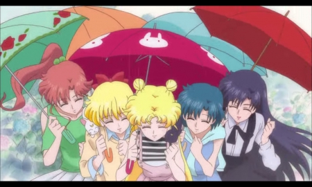 Friend 4ever - pretty, anime, female, minako, tsukino, team, long hair, happy, sailor moon, short hair, group, umbrella, nice, smiling, tsukino usagi, rei, anime girl, sailormoon, usagi, girl, friendship, lovely, friend, sweet, smile