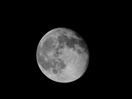 B&W Moon - Pretty, Moon, Planet, Space