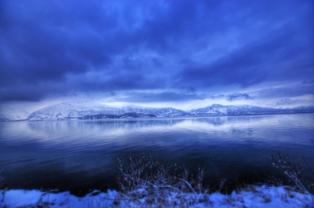 Blue - mountains, water, mountain, blue