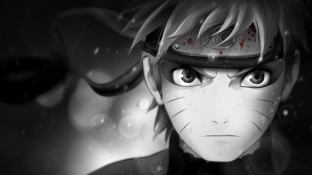 Naruto - ninja, naruto, black and white, Anime, cool