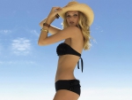 Cowgirl And Sunny Beach