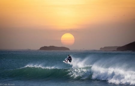 Timing is Everything - sport, surf, landscape, sunset, sea, waves