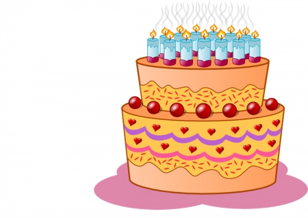 Birthday cake - candles, celebration, cake, birthday