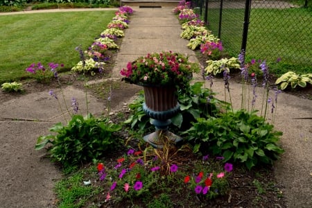 Summer Walkway - summer decor, Summer Walkway, scenic summer, summer flowers, relaxing summer, floral decor, peaceful summer