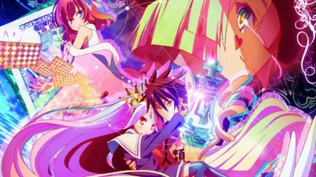 No Game No Life - princess, sora, tet, god, stephanie dola, chess, game, anime, shiro