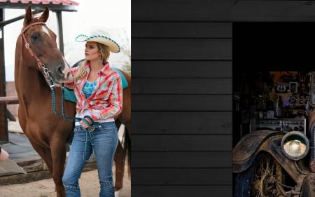 Cowgirls Life - fun, westerns, female, cowgirls, hats, outdoors, rodeo, fantasy, horses, ranch, barns