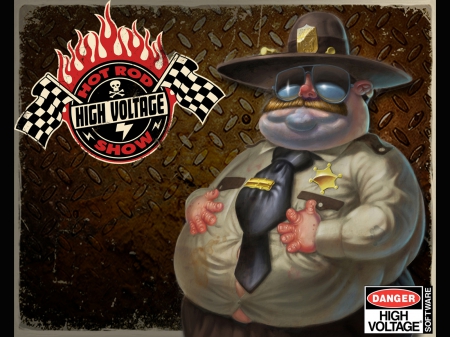 Fat Sheriff - high voltage, fat sheriff, fantasy, poster