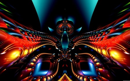 Phoenix - Symmetry, abstract, phoenix, colors, bryce