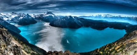 *** - lake, mountains, canada, surreal