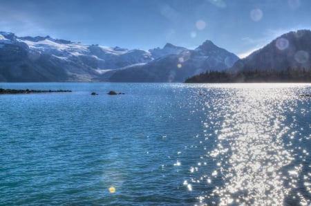 Blue - lakes, lake, mountain, blue