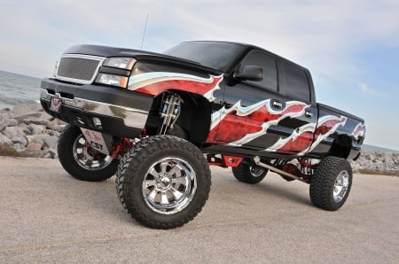 2006-Chevrolet-Silverado-2500 - lift, black, truck, custom paint, gm