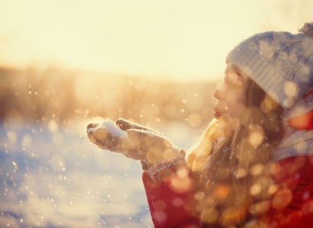 A simple breath - winter, girl, a simple breath, snow