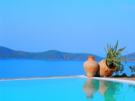 Greek beauty - water, blue, beach, pool