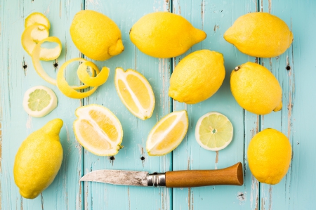 â™¥Lemonsâ™¥ - wood, fresh, lemon, knife, fruit