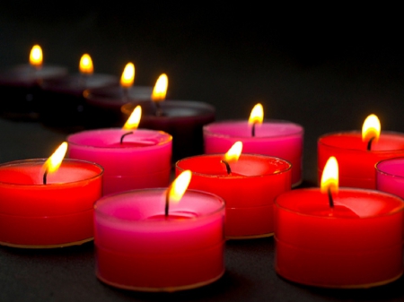 Candles - candle, decoration, red, light