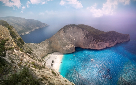 Navagio Beach, Greece - nature, ship, beach, greece