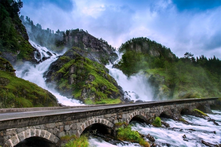 Latefossen Waterfall, Norway