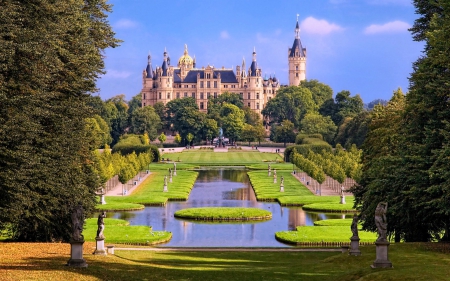 Schwerin Castle, Germany - landscape, castle, germany, parks