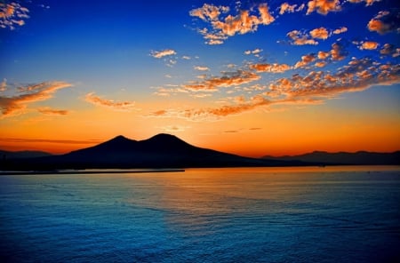 Sunset - sunset, sea, blue, clouds