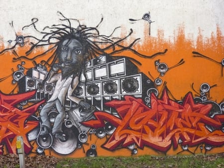 graffiti - graffiti, abstract, music, city