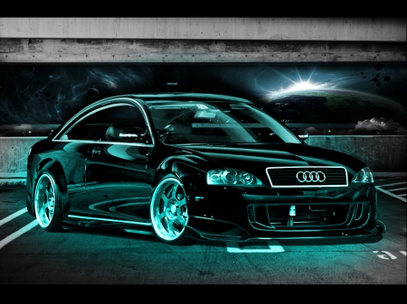 ultimate audi - space abstract, wheels, cars, audi, space, parkin, motorcycles