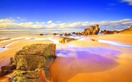 PARADISE BEACH - sky, beach, paradise, waves, rocks, nature, splendor, sand, sea