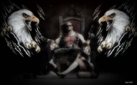 Men Rules - Eagle, Woman, Girl, Fantasy, Men, Rules, Art