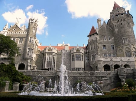 Casa Loma Castle, Toronto - canada, fountain, toronto, castle