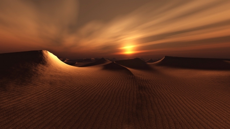 Desert - sunset, sand, desert, amazing