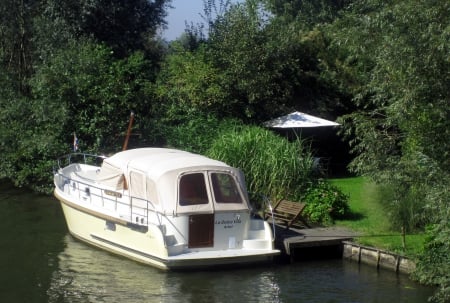 Chill - summer, holiday, water, boat, photography, boats, grass