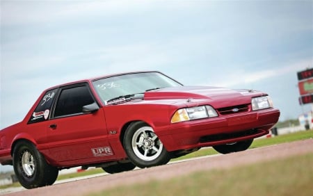 1993 Ford  Mustang LX - ford, cowl hood, slicks, red