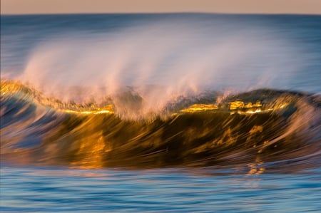 Golden  Wave - waves, sea, gold, wave