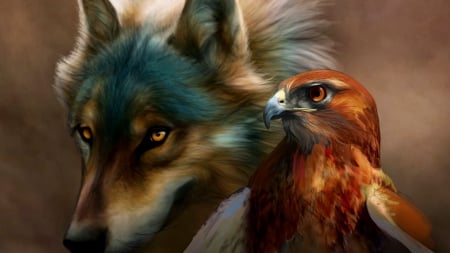 WOLF\'S RAIN - wolf, beauty, painting, abstract, eagle, wild, kite, fantasy