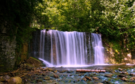 Waterfall Near Bracebridge, Ontario - canada, nature, forest, waterfall