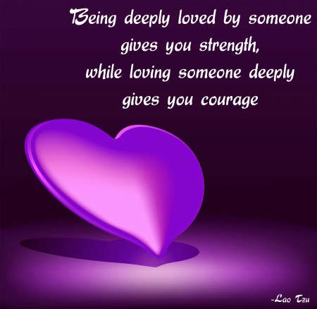 Deeply love - deep, saying, heart, purple, quote, love