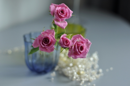 Beautiful Pink Roses - flowers, roses, pink, vase