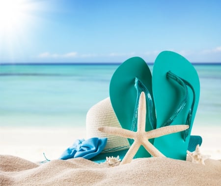 ♥Summer Vacation♥ - starfish, summer, beach, sea, sand, sun