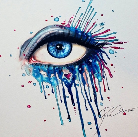 Painting - beautiful, charming, eye, blue