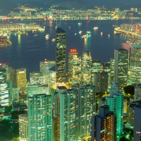 Hong Kong Harbor at Night