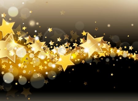 â™¥Golden Starsâ™¥ - glow, glitter, stars, background, golden, sparkle