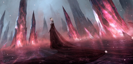 Evil Elsa - red, elsa, anime, anger, disney, evil, frozen, rage