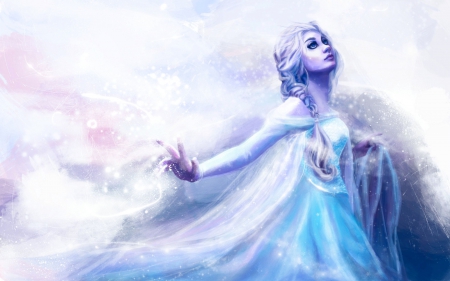 Frozen - fantasy, frozen, woman, frost, elemental