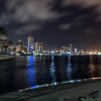 beautiful seaside in durban s. africa at night