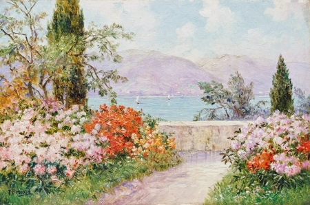 Lovely Place - lovely, painting, nature, sea